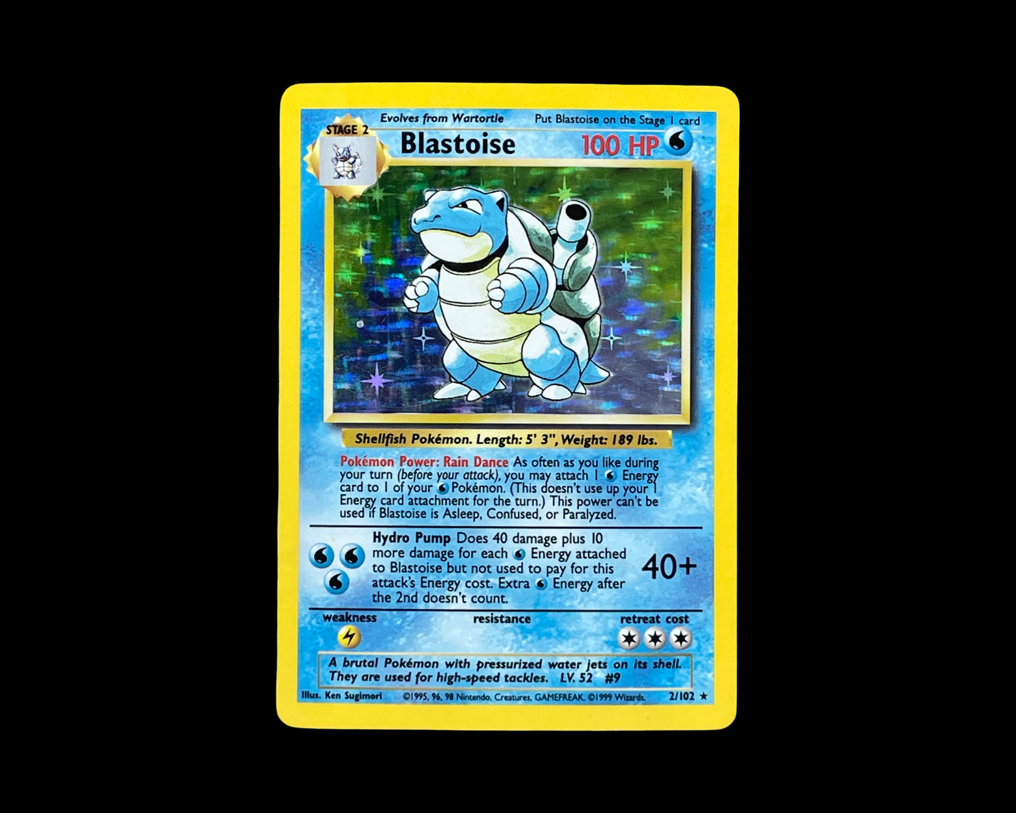 pokemon card blastoise 2 102 PSA 8 NM - MT Extra Water Energy after the 2nd doesnt count Blastoise - Base Set -